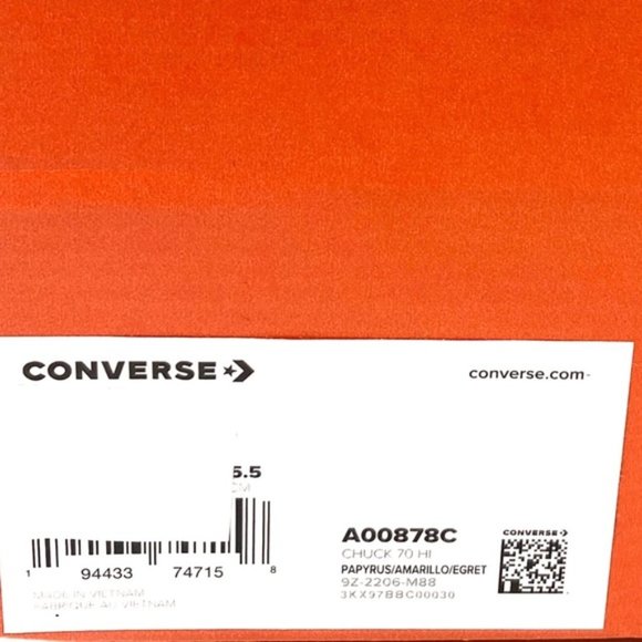 Converse Chuck 70 Sneakers High Women's Size Canvas Beige Casual Shoes A00878C - Picture 10 of 10